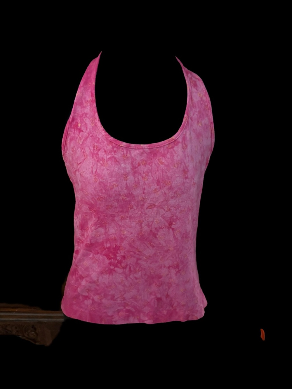 Pink Tie-Dye Scoop neck halter Top - Women's